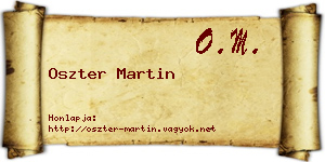 Oszter Martin névjegykártya