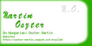 martin oszter business card